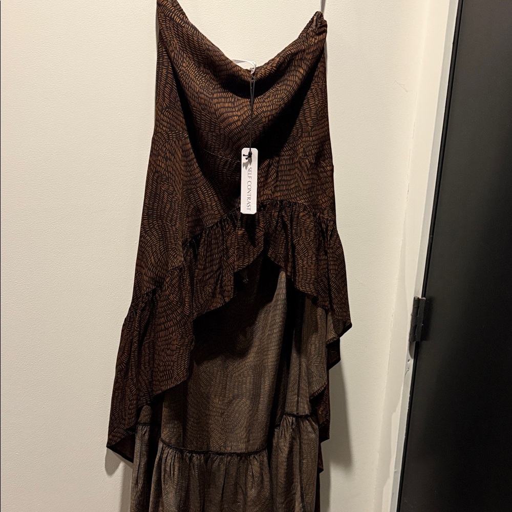 Brown hi-low skirt